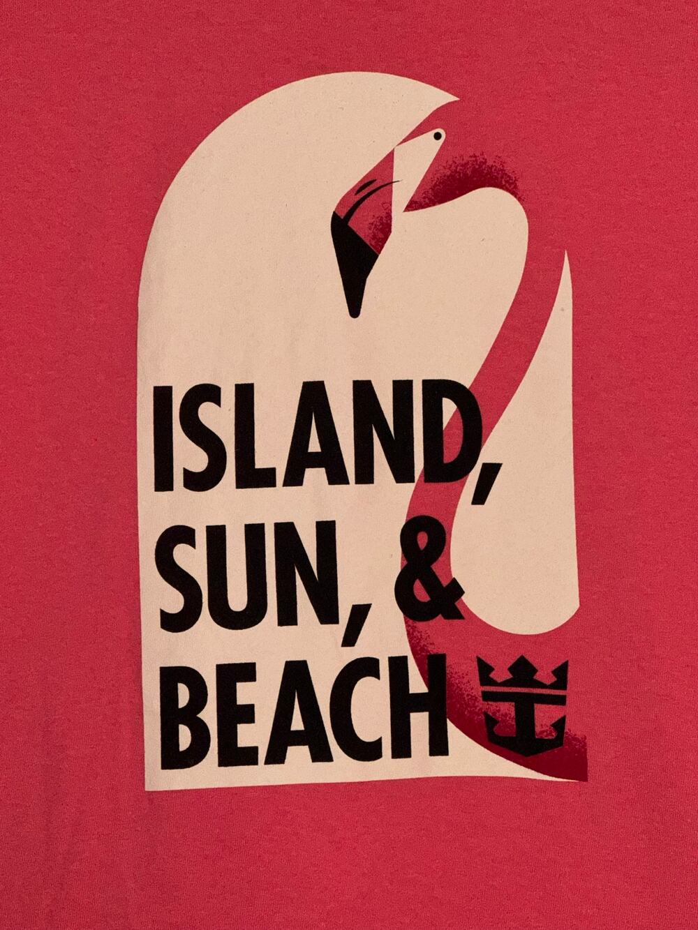 Royal Caribbean Women's Island Sun & Beach Flamingo Pink T-Shirt, Size Large